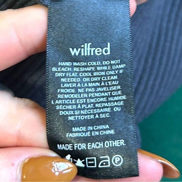 Aritzia Wilfred Dark Gray Blue High Neck Sleeveless Ribbed Maxi Dress Size Small - Picture 6 of 7